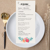 Fall Floral  Wedding Menu Menükarte