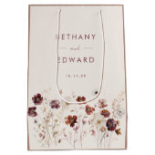 Fall Floral Wedding Mittlere Geschenktüte (Rückseite)