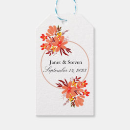 Fall Floral Wedding Orange Gold Brown Geschenkanhänger