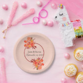 Fall Floral Wedding Orange Gold Brown Pappteller (Party)