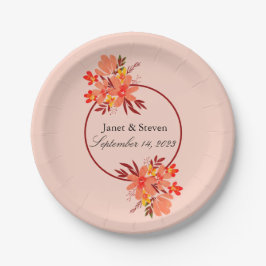 Fall Floral Wedding Orange Gold Brown Pappteller