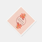 Fall Floral Wedding Orange Gold Brown Serviette (Ecke)