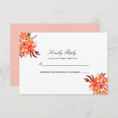 Fall Floral Wedding Orange Gold Tan Wedding RSVP (Vorne/Hinten)