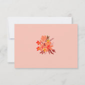 Fall Floral Wedding Orange Gold Tan Wedding RSVP Karte (Rückseite)