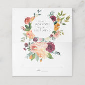 Fall Floral Wedding Platzkarte (Außenseite Aufgefaltet)