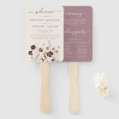 Fall Floral Wedding Program Fächer (Vorne und Hinten)