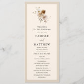 Fall Floral Wedding Program Programm (Vorderseite)