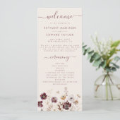 Fall Floral Wedding Programm (Stehend Vorderseite)