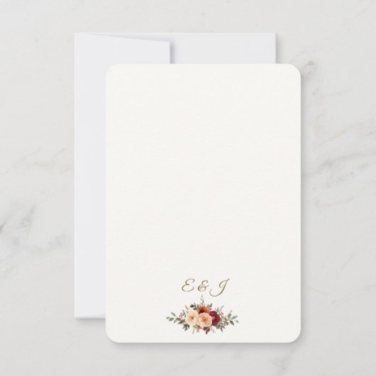 Fall Floral Wedding RSVP Card (Rückseite)