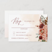 Fall Floral Wedding RSVP Card (Vorne/Hinten)