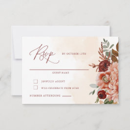 Fall Floral Wedding RSVP Card