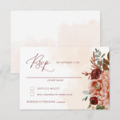 Fall Floral Wedding RSVP Card Karte (Vorne/Hinten)