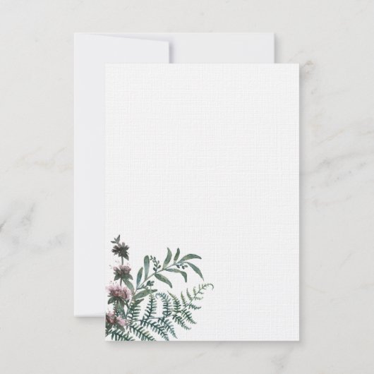 Fall Floral Wedding RSVP Einladung (Rückseite)