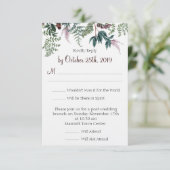 Fall Floral Wedding RSVP Einladung (Stehend Vorderseite)