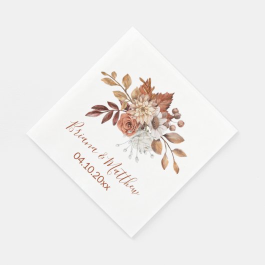 Fall Floral Wedding Serviette (Ecke)