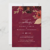 Fall Floral Wedding Suite Terracotta Burgundy Red (Vorderseite)