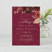 Fall Floral Wedding Suite Terracotta Burgundy Red (Stehend Vorderseite)