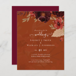 Fall Floral Wedding Suite Terracotta Burgundy Red