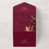 Fall Floral Wedding Suite Terracotta Burgundy Red All In One Einladung (Außenbereich)