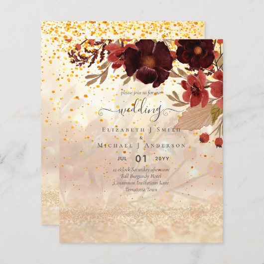 Fall Floral Wedding Terracotta Burgundy Red (Vorne/Hinten)