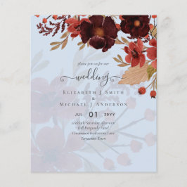 Fall Floral Wedding Terracotta Burgundy Red Flyer