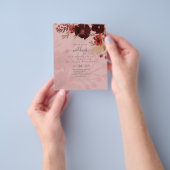 Fall Floral Wedding Terracotta Burgundy Red Flyer (Gruppe)
