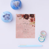 Fall Floral Wedding Terracotta Burgundy Red Flyer (Einzeln)