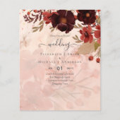 Fall Floral Wedding Terracotta Burgundy Red Flyer (Vorne)
