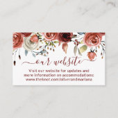 Fall Floral Wedding Website Begleitkarte (Vorderseite)