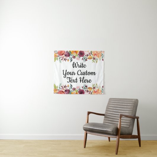 Fall Floral Weddrop Boho Foto Booth Prop Wandteppich (Beispiel (Horizontal))