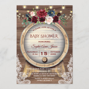 Fall Floral Wein Barrel Weinberg Baby Dusche Einladung