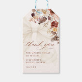 Fall Floral White Bow Brautparty Geschenkanhänger (Vorderseite)