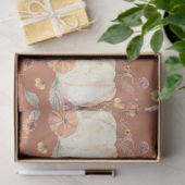 Fall Floral White Pumpkin Mushroom Rust Dekoupage Seidenpapier (Geschenk)