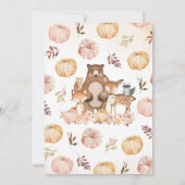 Fall Floral Woodland Babydusche Einladung (Rückseite)