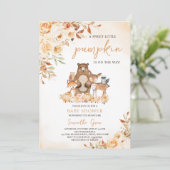 Fall Floral Woodland Babydusche Einladung (Stehend Vorderseite)