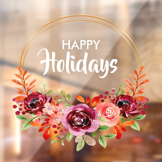 Fall Floral Wreath Fensteraufkleber (Blatt 2)