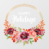 Fall Floral Wreath Fensteraufkleber (Blatt)