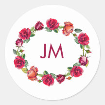Fall Floral Wreath Monogram Wedding
