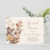Fall Florals Bridal Shower Einladung (Stehend Vorderseite)