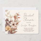 Fall Florals Bridal Shower Einladung (Vorderseite)