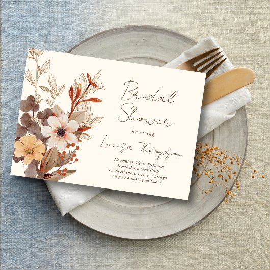 Fall Florals Bridal Shower Einladung