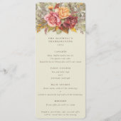 Fall Florals Erntedank Flat 4 Course Menükarte (Vorderseite)