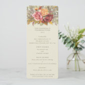 Fall Florals Erntedank Flat 4 Course Menükarte (Stehend Vorderseite)