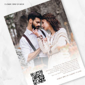 Fall Florals Foto QR Brown Text formale Hochzeit Einladung