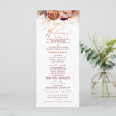 Fall Florals katholische Hochzeit Programm mit Mas (Stehend Vorderseite)