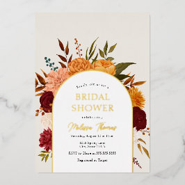 Fall Florals Mums Arch Brautparty Folieneinladung