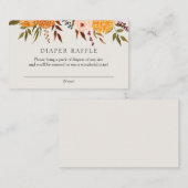 Fall Florals Mums Diaper Umschließungskarte Begleitkarte (Vorne/Hinten)