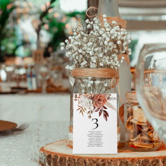 Fall Florals Namen Sitzkarte Tischnummer Karte