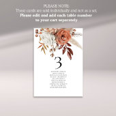 Fall Florals Namen Sitzkarte Tischnummer Karte