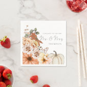 Fall Florals Pumpkin Glückwunsch Mr. Wedding Serviette (Beispiel)